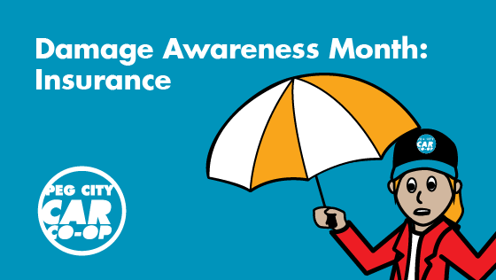 damage awareness month; insurance, woman holding an umbrella