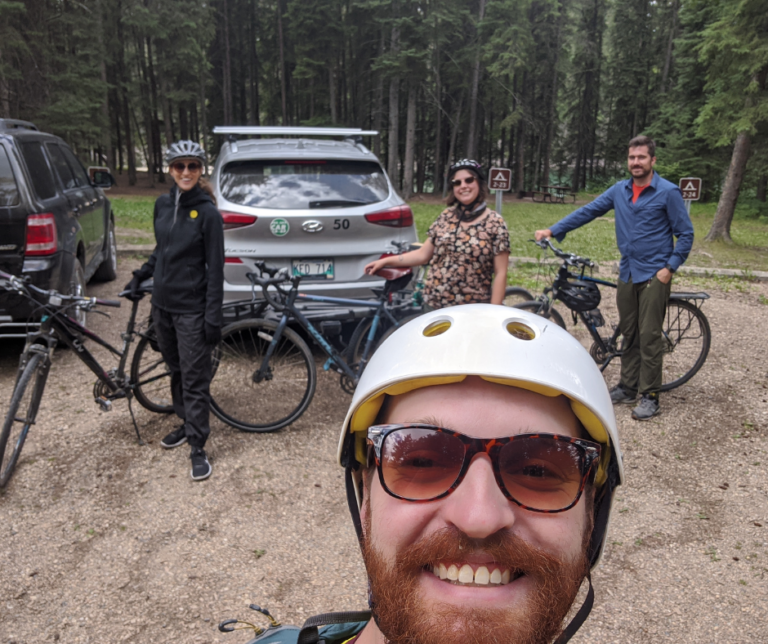 Riding Bikes with friends, while camping