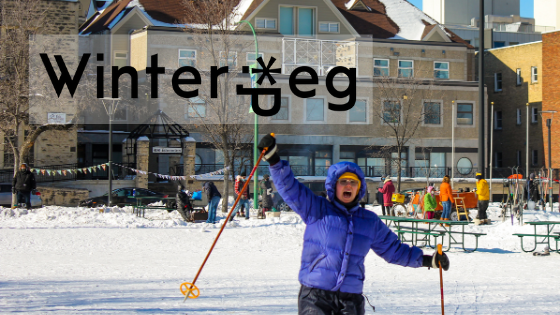 Winterpeg, person skiing and celebrating