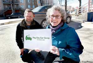 Ruth.bonneville@FreePress.mb.ca Beth McKechnie and Bruce Berry of Peg City Car Co-op, which will begin acquiring vehicles in the next few weeks.