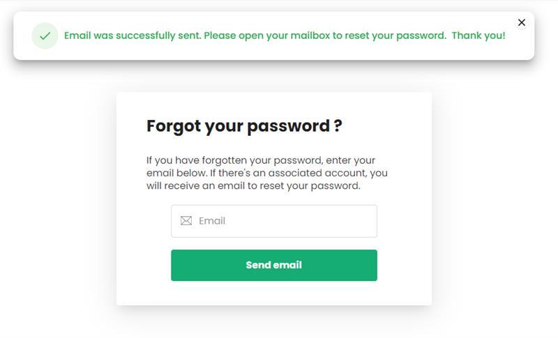 forgot your password dialogue box